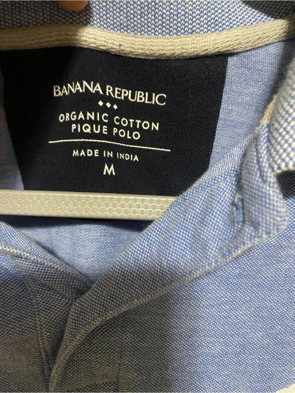 Banana Republic Blue Men's organic cotton pique polo shirt size Medium